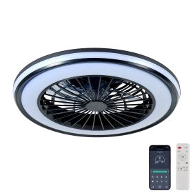 Modern LED Ceiling Light with Fan, RGB Ceiling Fan Lights, infinitely dimmable Light forLiving Room, Bedroom, Office