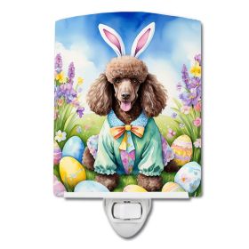 NEW Chocolate Poodle Easter Egg Hunt Ceramic Night Light Compact, UL-Certified, Ideal for Bedroom, Bathroom, Nursery, Hallway, Kitchen, 6x4x3