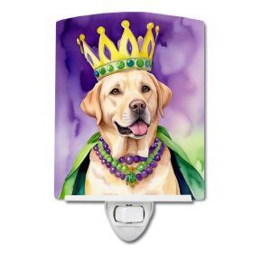 NEW Labrador Retriever King of Mardi Gras Ceramic Night Light Compact, UL-Certified, Ideal for Bedroom, Bathroom, Nursery, Hallway, Kitchen, 6x4x