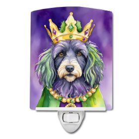 NEW Bergamasco Sheepdog King of Mardi Gras Ceramic Night Light Compact, UL-Certified, Ideal for Bedroom, Bathroom, Nursery, Hallway, Kitchen, 6x4