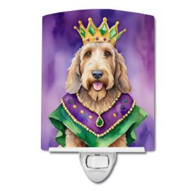 NEW Otterhound King of Mardi Gras Ceramic Night Light Compact, UL-Certified, Ideal for Bedroom, Bathroom, Nursery, Hallway, Kitchen, 6x4x3, Multi