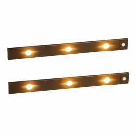 2Pack Rechargeable Cabinet Light Motion Sensor Light Cordless LED Closet Lamp 3 Colors Dimmable Light for Kitchen Cabinet (Option: 40CM-Black)