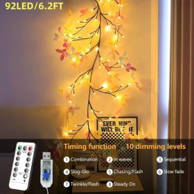 Light With Butterfly 138LED 7.55FT Enchanted Wall Decoration Vine Lights 8 Light Modes For Indoor Home Wall Decoration (Option: 92LED 6.2FT)