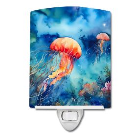 NEW Jellyfish Ceramic Night Light Compact, UL-Certified, Ideal for Bedroom, Bathroom, Nursery, Hallway, Kitchen, 6x4x3, Multicolor (Default: Default)