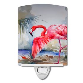 NEW Flamingo Ceramic Night Light Compact, UL-Certified, Ideal for Bedroom, Bathroom, Nursery, Hallway, Kitchen, 6x4x3, Multicolor (Default: Default)