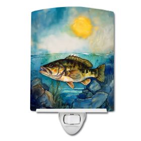 NEW Smallmouth Bass Ceramic Night Light Compact, UL-Certified, Ideal for Bedroom, Bathroom, Nursery, Hallway, Kitchen, 6x4x3, Multicolor (Default: Default)