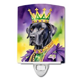 NEW Great Dane King of Mardi Gras Ceramic Night Light Compact, UL-Certified, Ideal for Bedroom, Bathroom, Nursery, Hallway, Kitchen, 6x4x3, Multi (Default: Default)